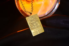 Load image into Gallery viewer, Gold Dark Magician pendant close-up