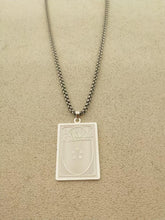 Load image into Gallery viewer, Silver Black Lotus pendant reverse with Magic The Gathering card design
