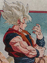Load image into Gallery viewer, Dragon Ball Goku and Perfect Cell woven tapestry blanket detail
