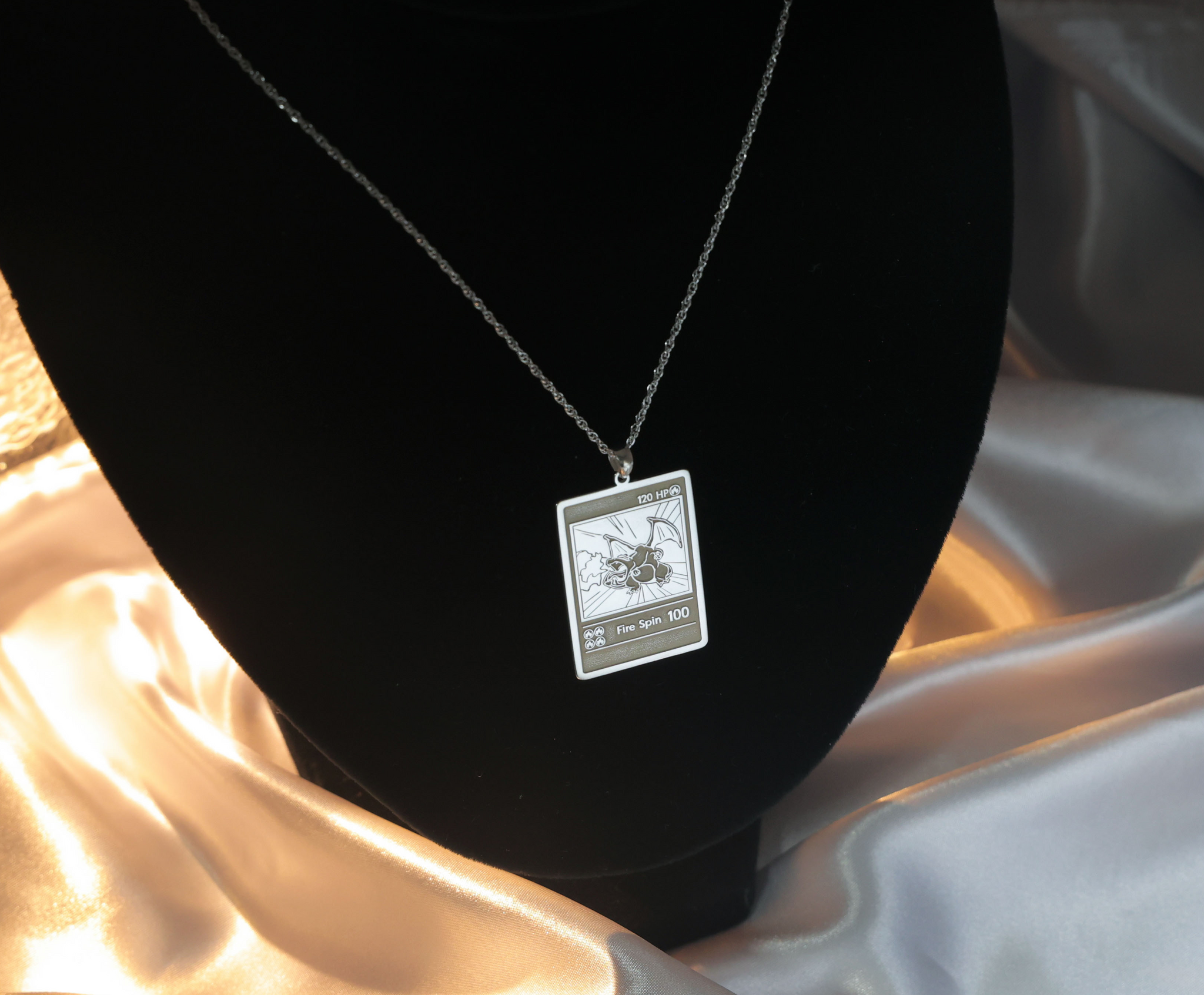 Silver/ Gold Charizard Pokemon Pendant & Chain – Eyes of Akuma