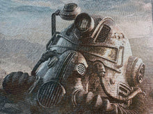 Load image into Gallery viewer, Fallout power armour woven cotton tapestry blanket detail
