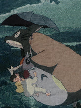 Load image into Gallery viewer, Totoro umbrella scene close-up on anime tapestry blanket
