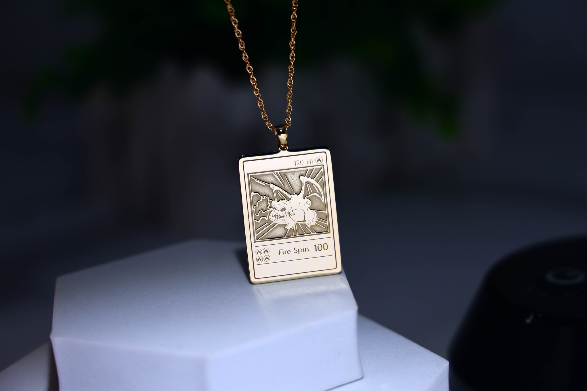 Silver/ Gold Charizard Pokemon Pendant & Chain – Eyes of Akuma